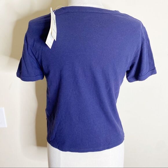 Levis Graphic Tee Shirt Crop Navy Small - Picture 5 of 6